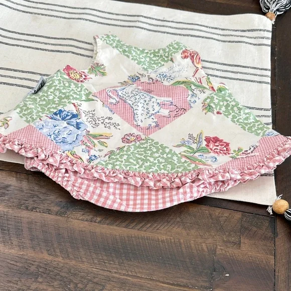 Floral Patchwork Kids Casual bubble Dress boutique sz 3-6 month - Picture 5 of 6